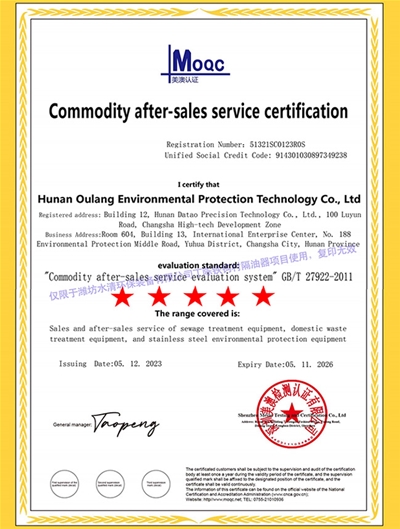 Commodity after-sales service certification